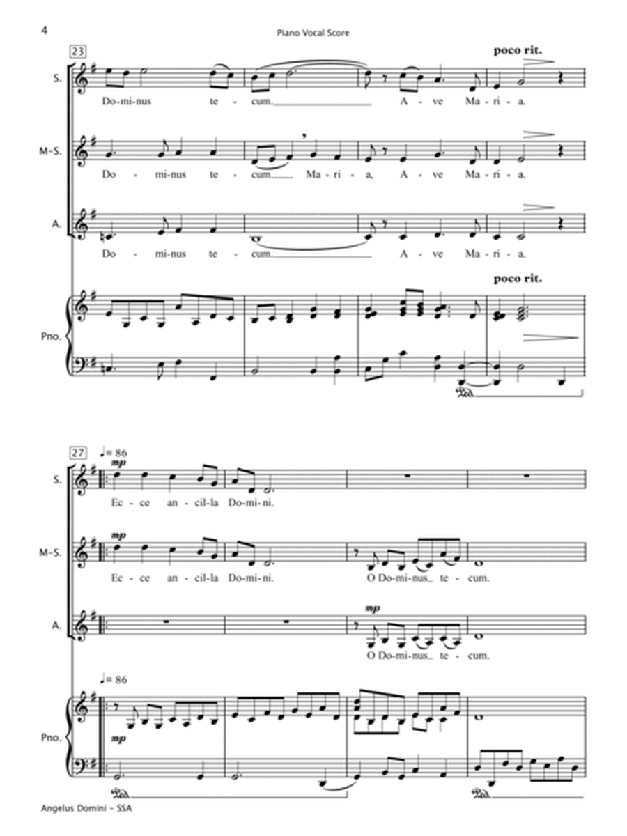 Angelus Domini (SSA Choir & Piano) image number null