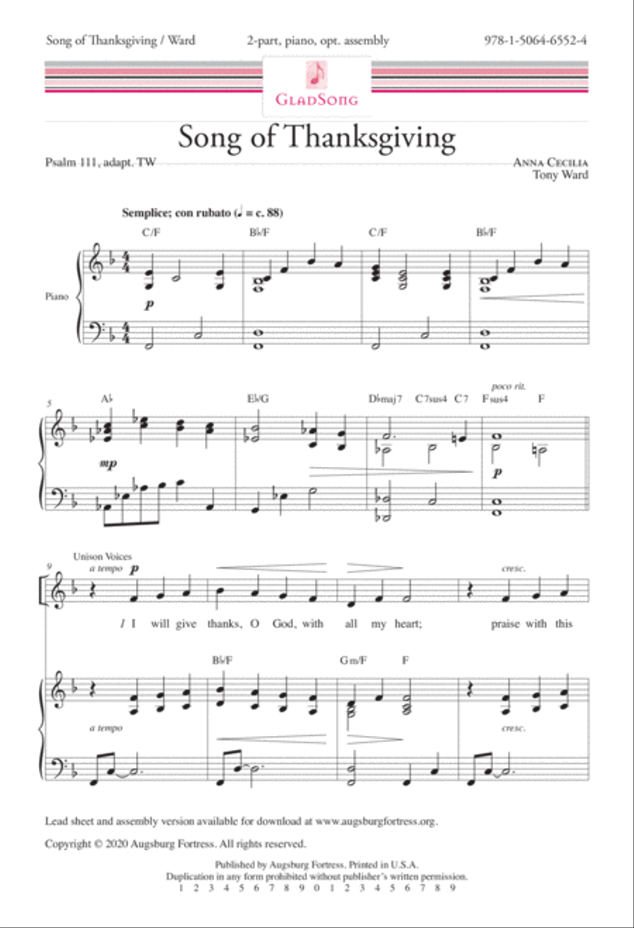 Song of Thanksgiving image number null