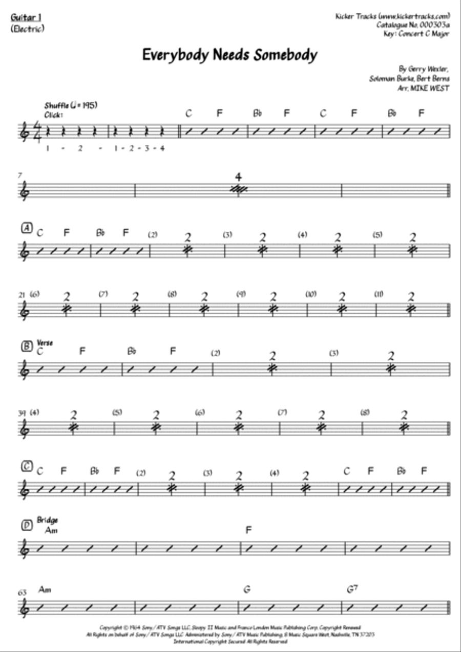 Everybody Needs Somebody To Love Electric Guitar scores gallery preview page 2