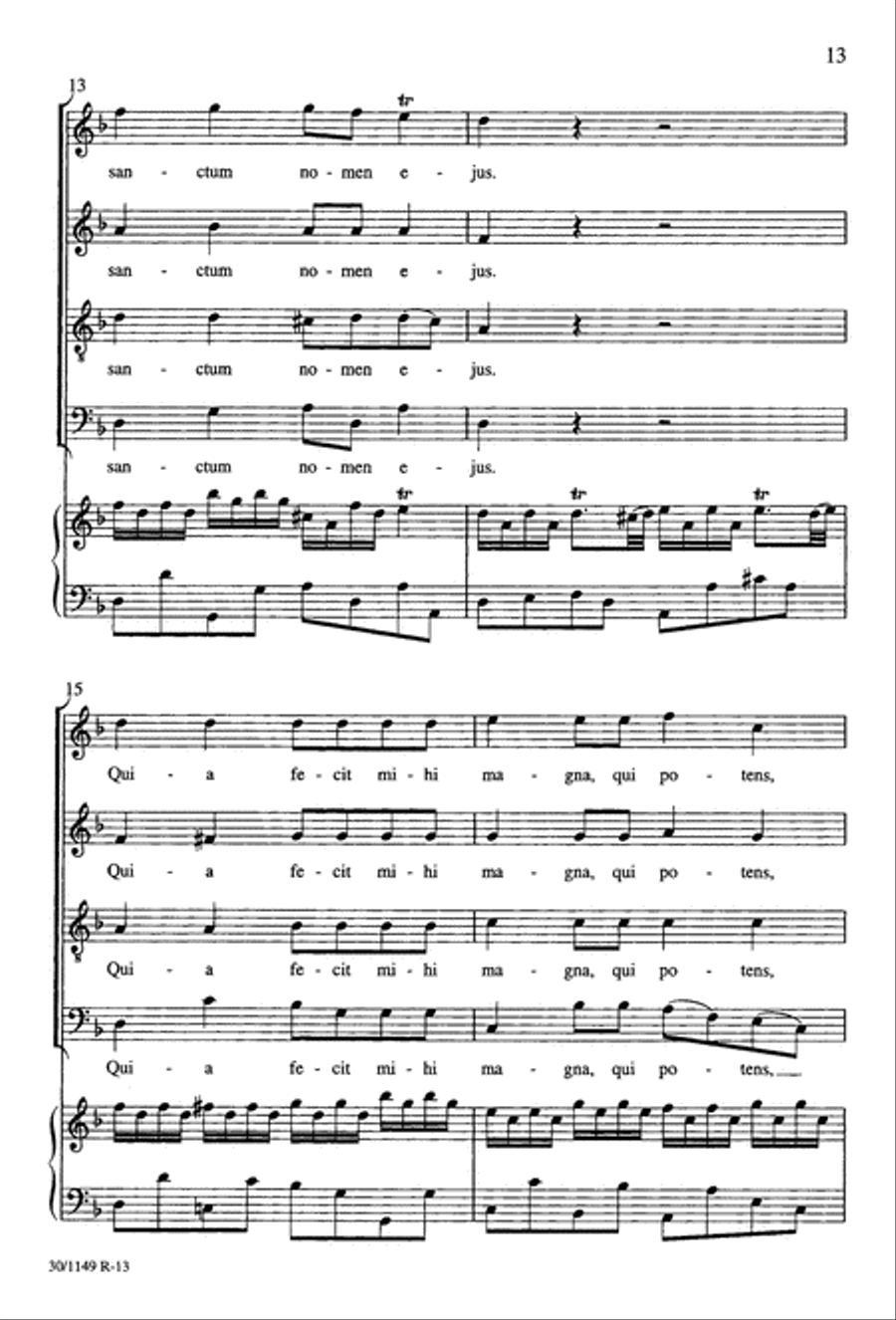 Magnificat in F - Choral Score 4-Part scores gallery preview page 23