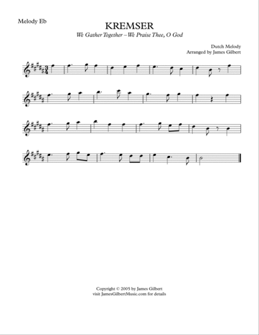 KREMSER (We Gather Together) Small Ensemble scores gallery preview page 5