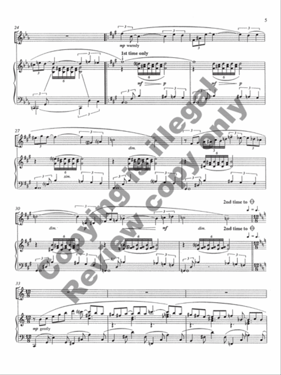 Vocalise for Flugelhorn & Piano Flugelhorn scores gallery preview page 5