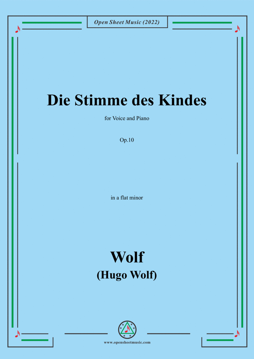 Wolf-Die Stimme des Kindes,in a flat minor,Op.10(IHW 39) image number null