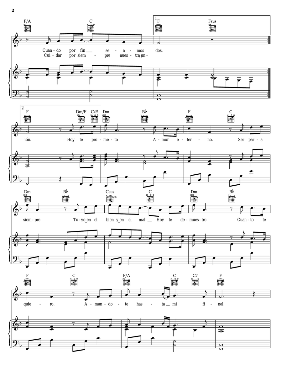 Hasta Mi Final Hasta Mi Final Piano, Vocal, Guitar scores gallery preview page 2