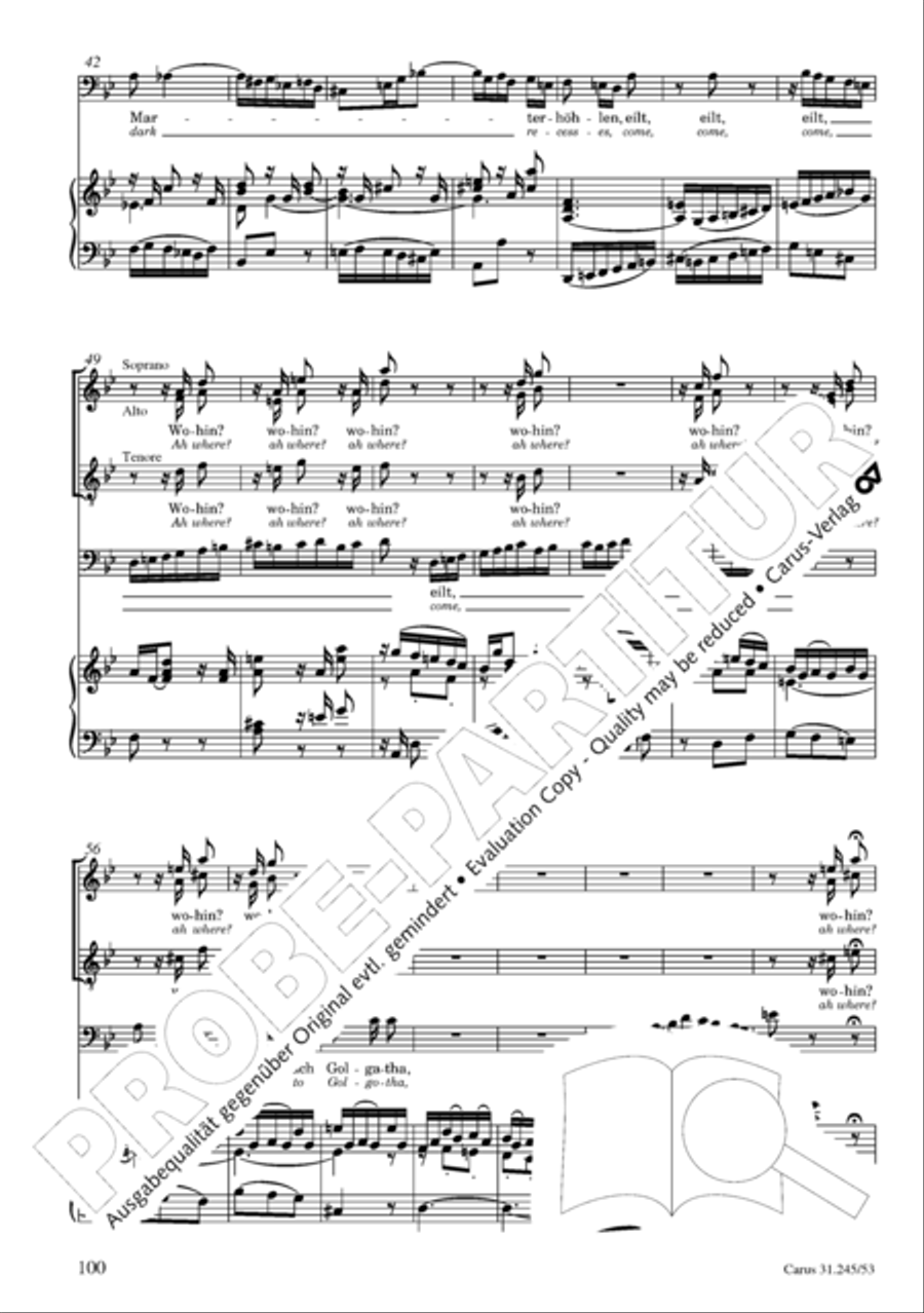 St. John Passion (Johannes-Passion) 4-Part scores gallery preview page 101