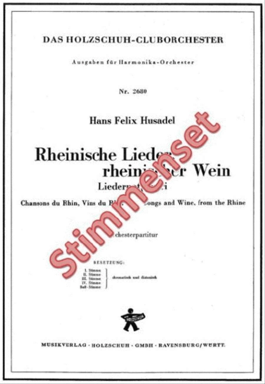 Rheinische Lieder, rheinischer Wein Accordion Orchestra scores gallery preview page 1