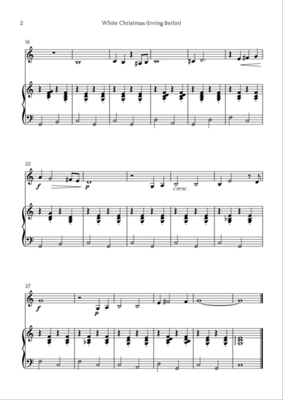 White Christmas Horn scores gallery preview page 2