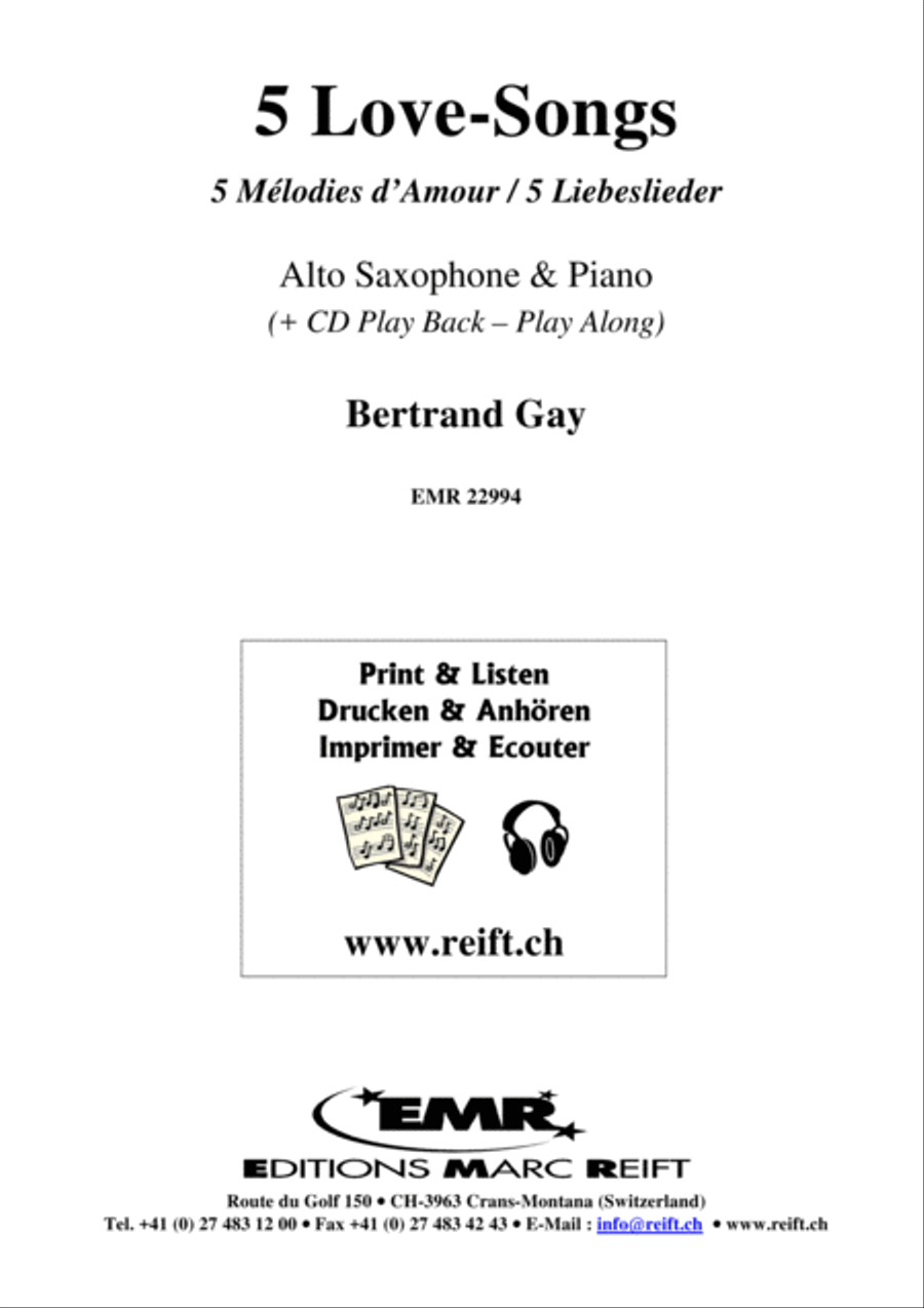 5 Love-Songs Alto Saxophone scores gallery preview page 2