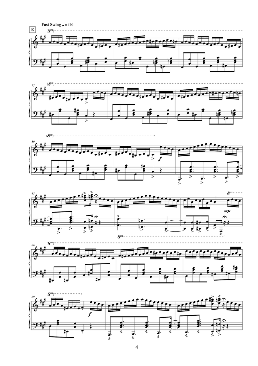 Rondo Alla Turca (Jazz Arrangement) Piano Solo scores gallery preview page 4