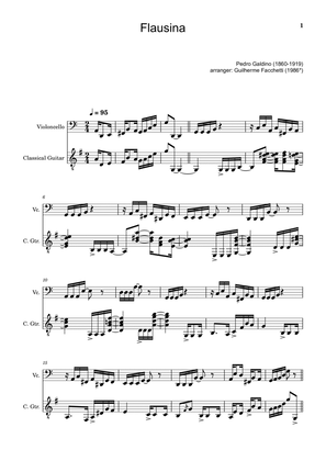 Pedro Galdino - Flausina. Arrangement for Cello and Classical Guitar