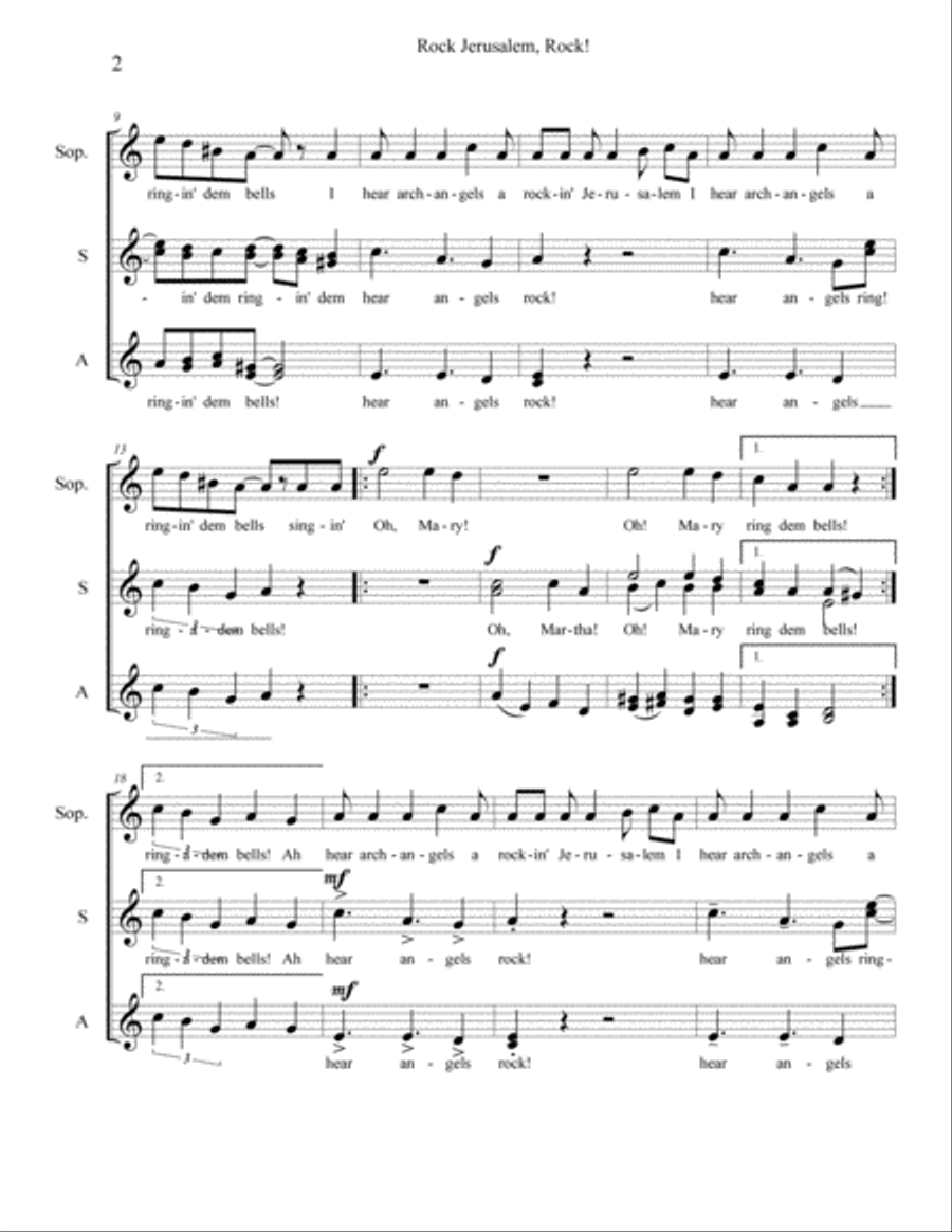 Rock, Jerusalem, Rock Rock, Jerusalem, Rock SSA scores gallery preview page 2