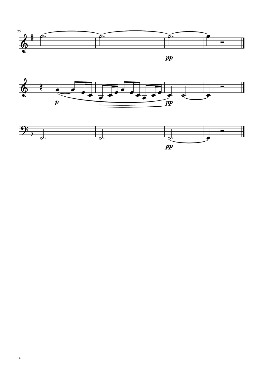 La fille aux cheveux de lin - Debussy - Brass Trio Brass Trio scores gallery preview page 4