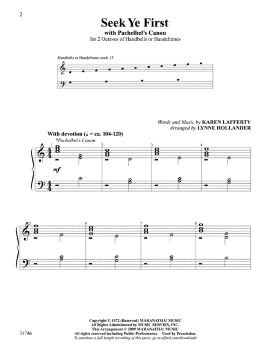 Seek Ye First Handbell Choir scores gallery preview page 2