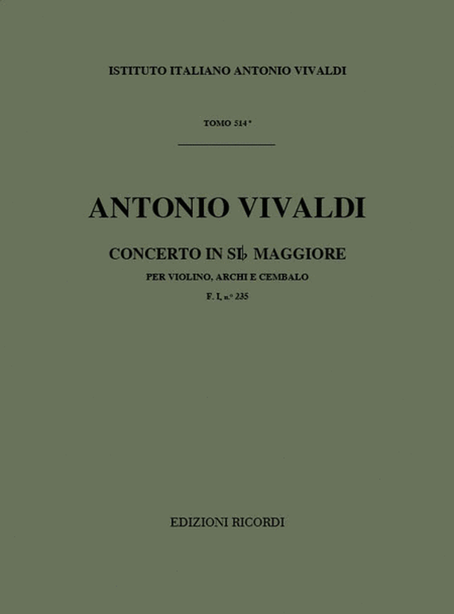Concerto per Violino, Archi e BC: In Si Bem Rv 381