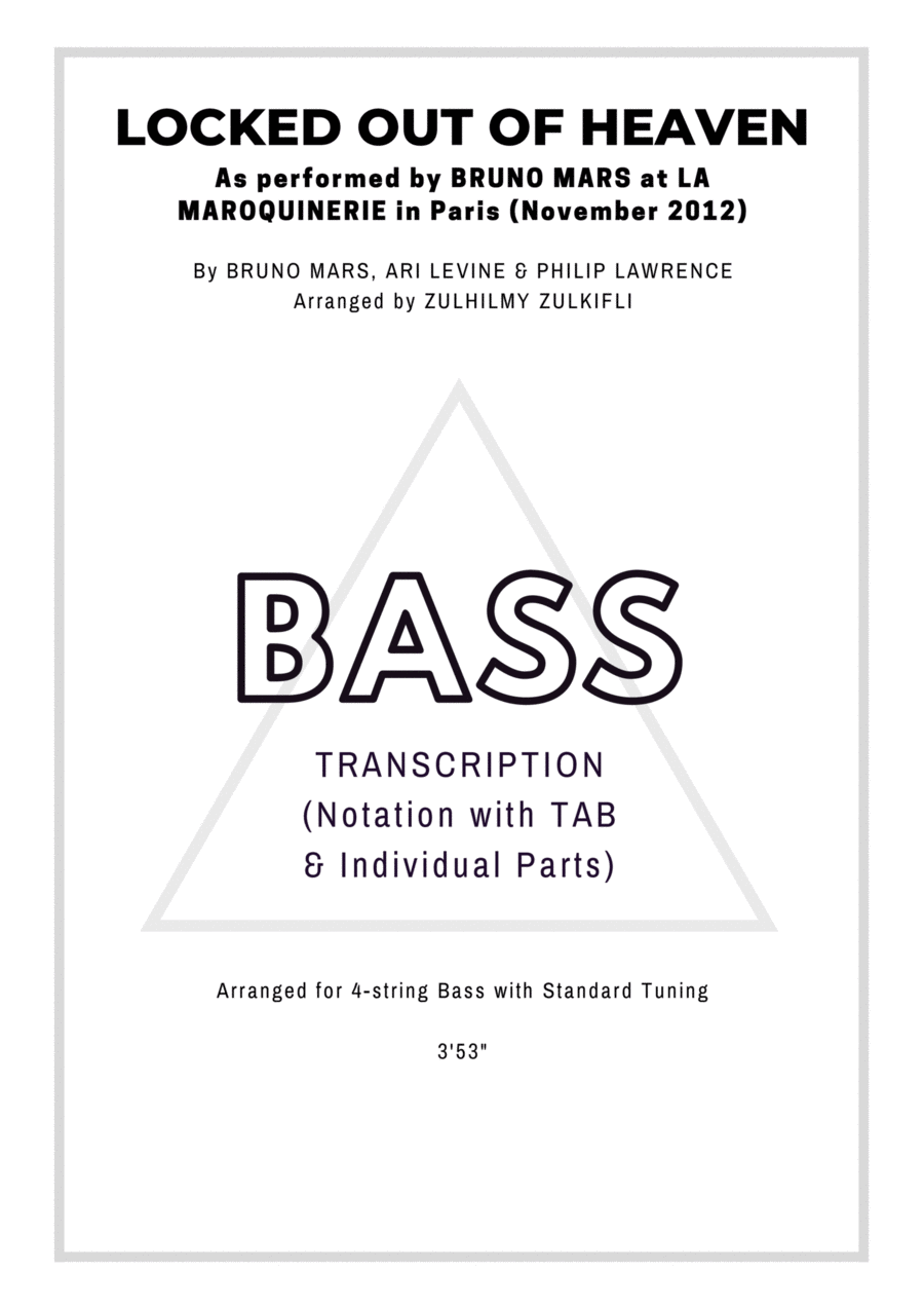 Locked Out Of Heaven Bass Guitar scores gallery preview page 1