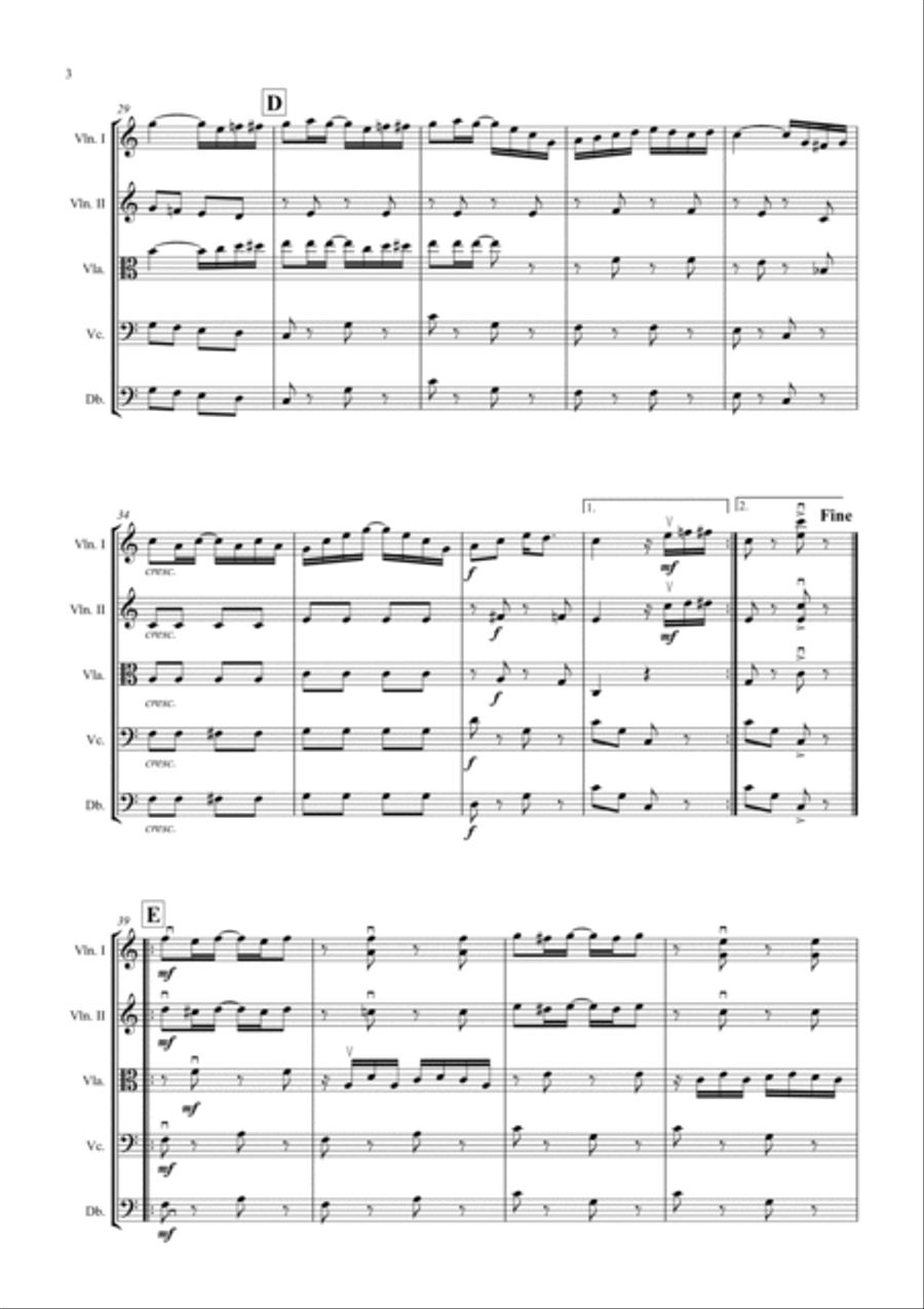 The Entertainer, by Scott Joplin String Orchestra scores gallery preview page 4