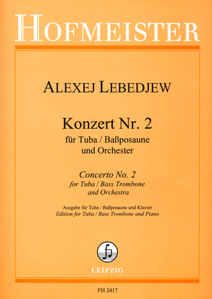 Book cover for Konzert Nr. 2 fur Tuba (Bassposaune) und Orchester / KlA