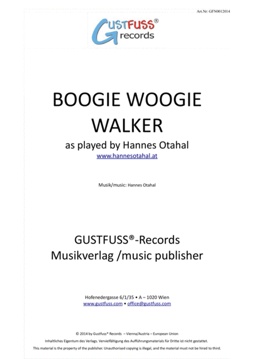 Boogie Woogie Walker - as played by Hannes Otahal image number null