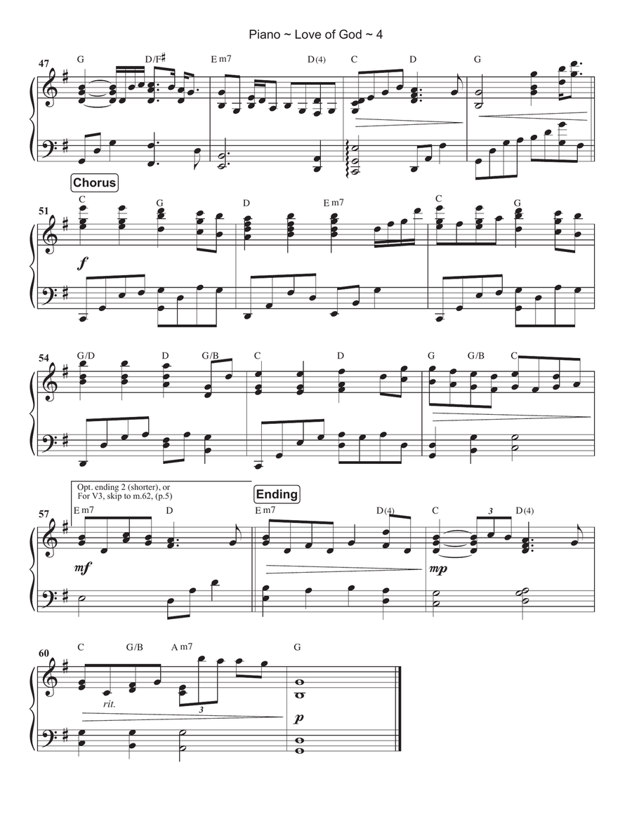 Love Of God Piano Solo scores gallery preview page 5