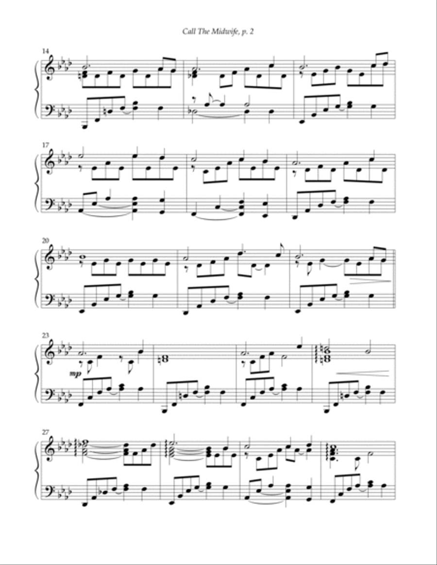 Call The Midwife Opening Titles Piano Solo scores gallery preview page 2