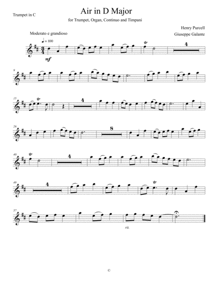 Air in D Major for Trumpet, Organ, Continuo and Timpani: Moderato e grandioso