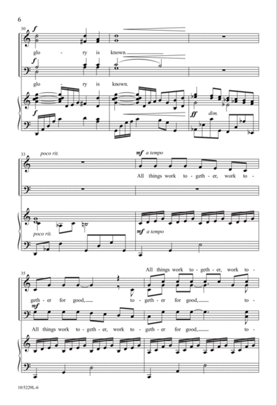 All Things Work Together for Good 4-Part scores gallery preview page 6