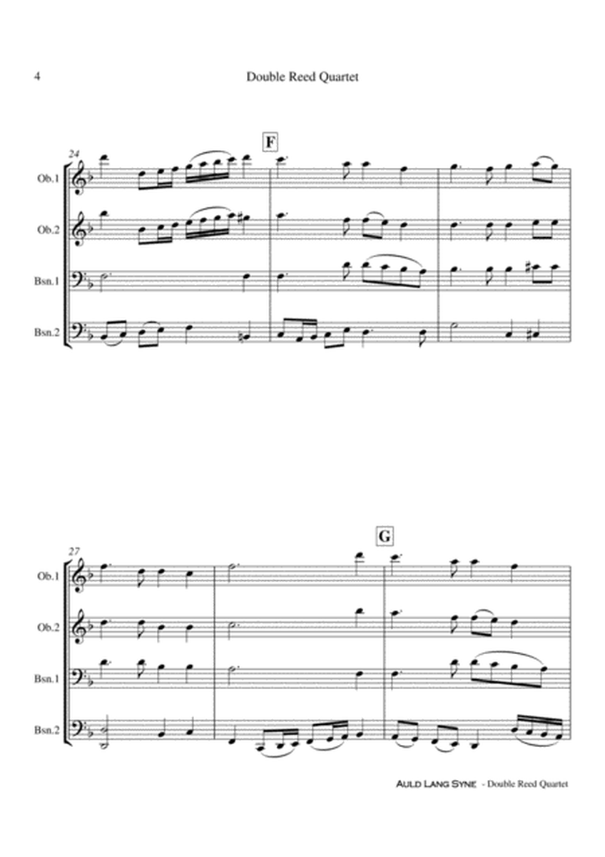 Auld Lang Syne - Double Reed Quartet Score and Parts PDF image number null