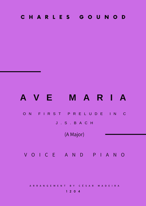 Book cover for Ave Maria by Bach/Gounod - Voice and Piano - A Major (Full Score and Parts)