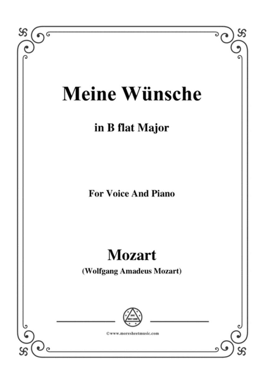 Mozart-Meine wünsche,in B flat Major,for Voice and Piano image number null