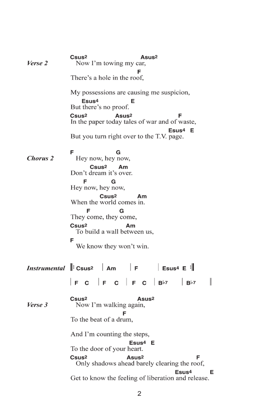 Don't Dream It's Over Don't Dream It's Over Acoustic Guitar scores gallery preview page 2