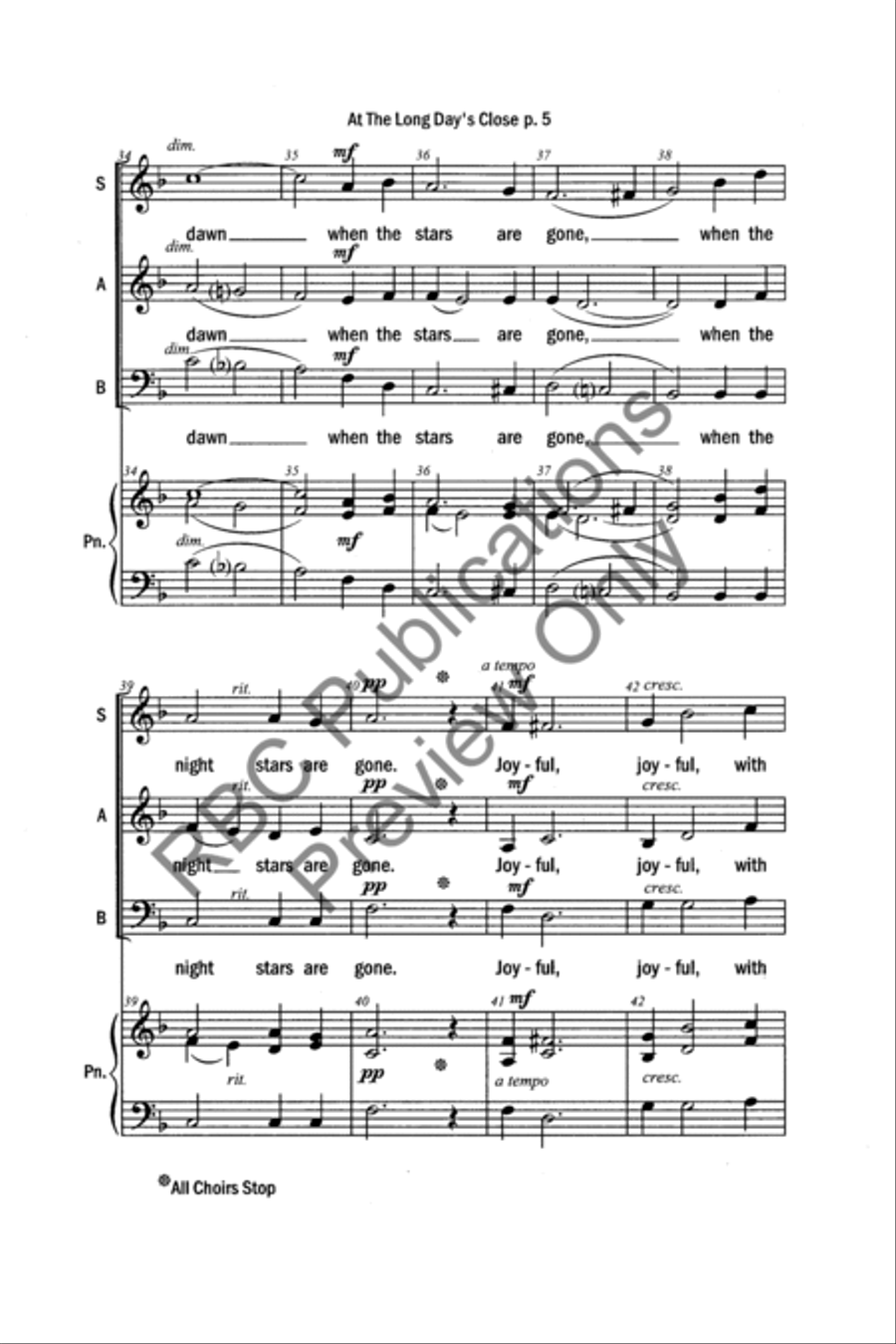 At The Long Day's Close (SAB) 3-Part scores gallery preview page 7