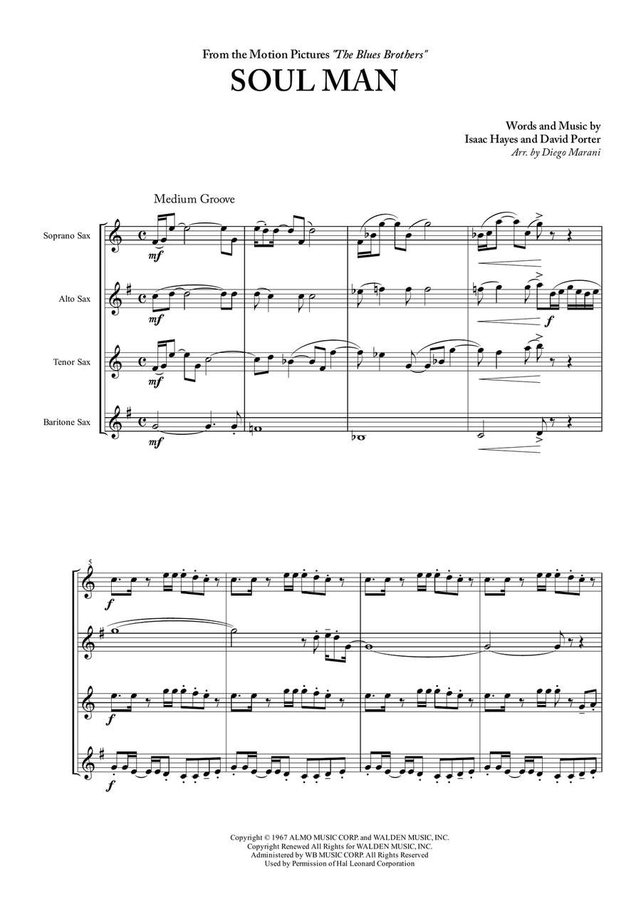 Soul Man Woodwind Quartet scores gallery preview page 3