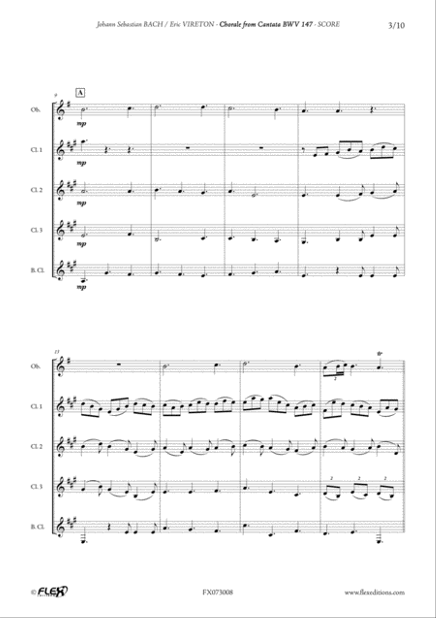 Chorale from Cantata BVW 147 Set of Parts scores gallery preview page 3