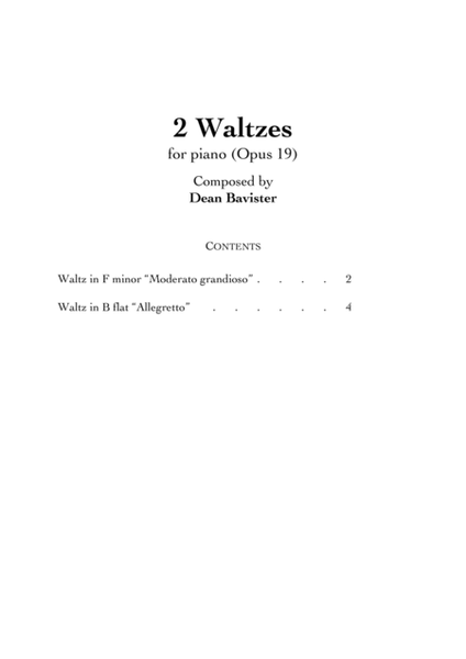 2 Waltzes for Piano (Opus 19) image number null