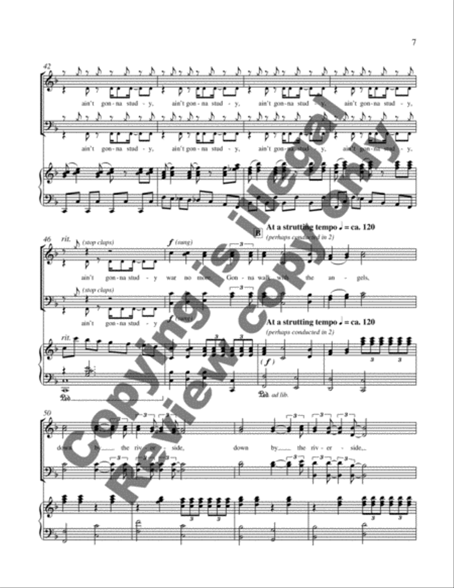 New Millennium Suite: 3. Down by the Riverside 4-Part scores gallery preview page 9