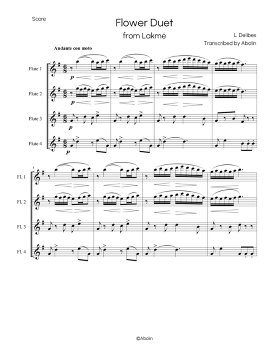 Delibes: Flower Duet from "Lakmé" - Flute Choir (Flute Quartet) image number null