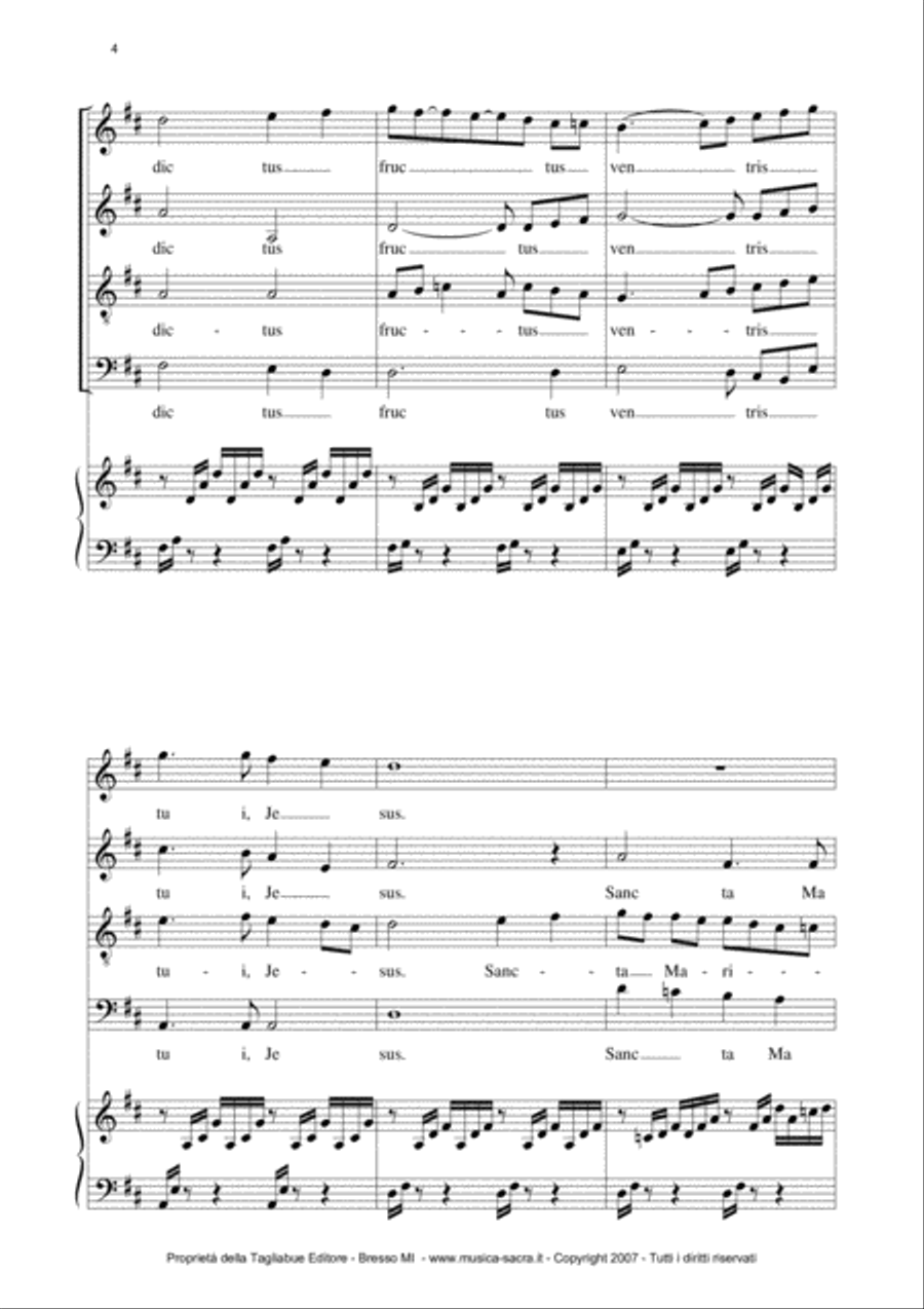 AVE MARIA by Gounod - Arr. in canon for SATB Choir and piano/Organ 4-Part scores gallery preview page 4