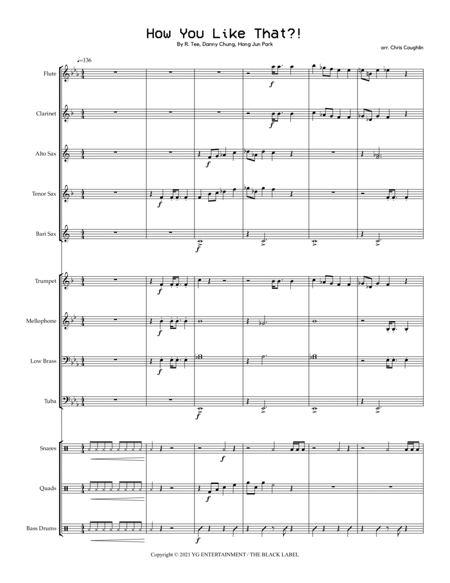 How You Like That How You Like That Marching Band scores gallery preview page 1