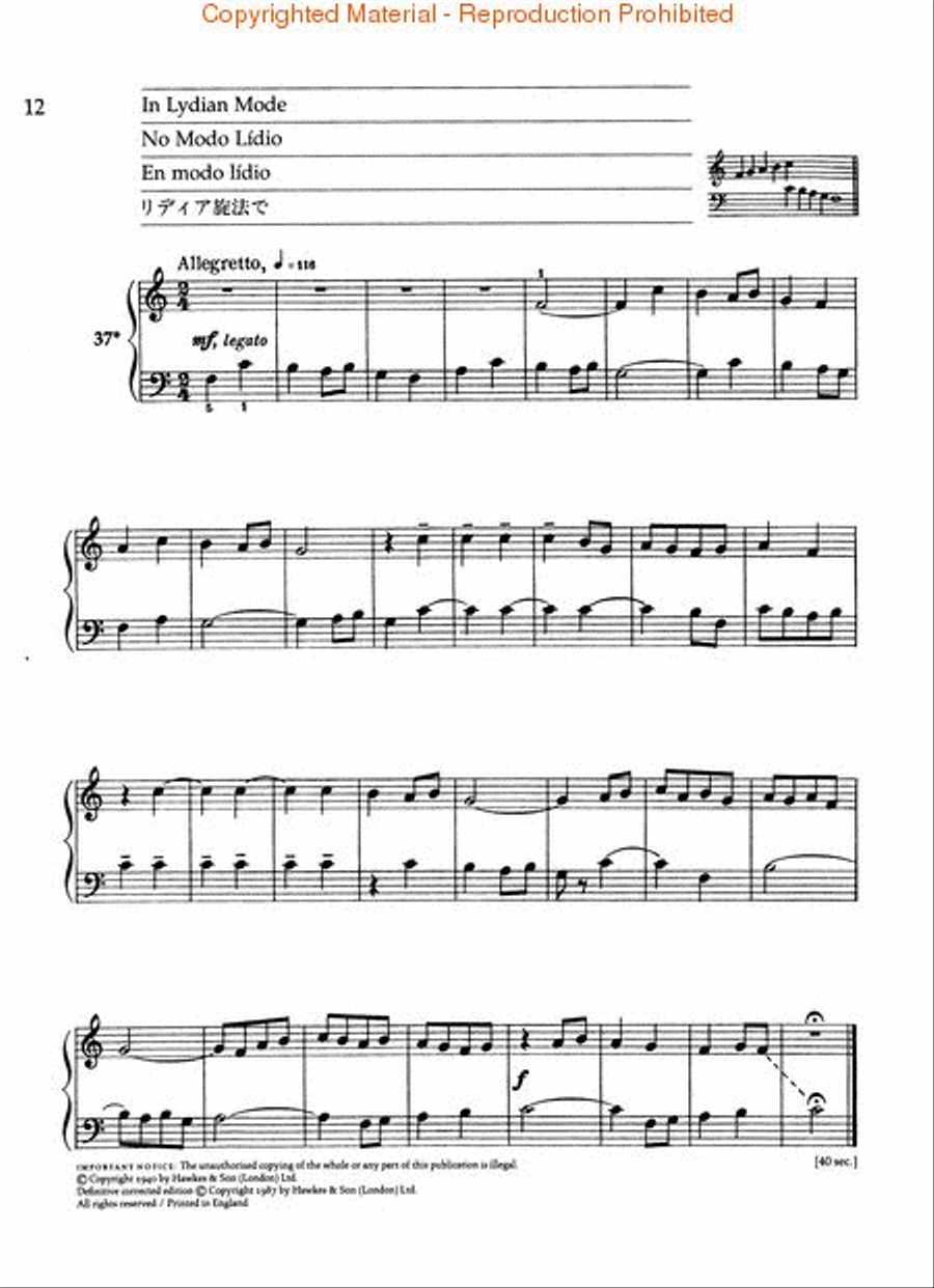 Mikrokosmos Volume 2 (Blue) Piano Method scores gallery preview page 2