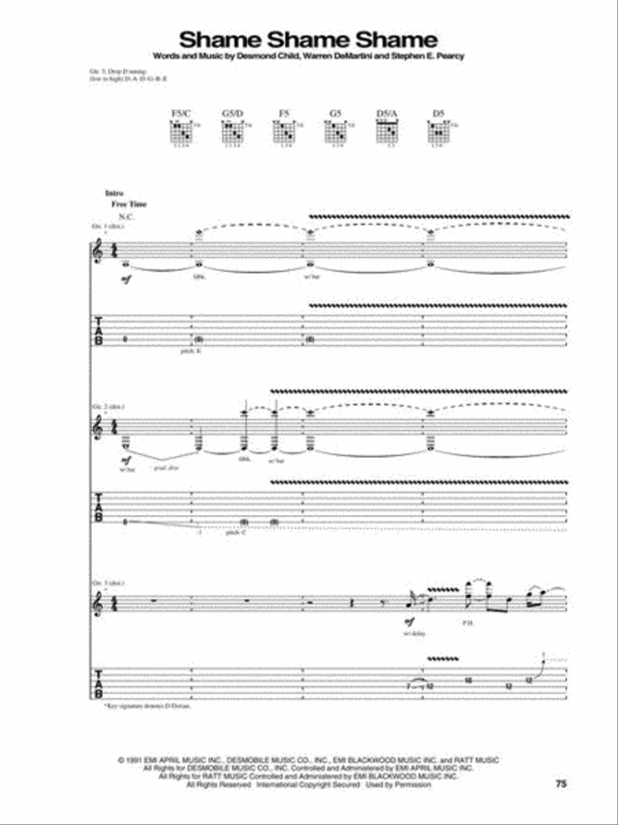 Best of Ratt Electric Guitar scores gallery preview page 5