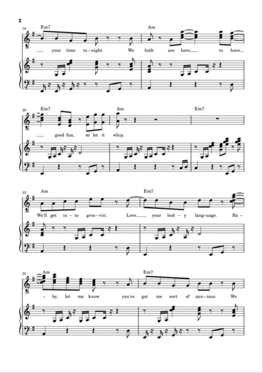 Let It Whip Piano, Vocal, Guitar scores gallery preview page 3