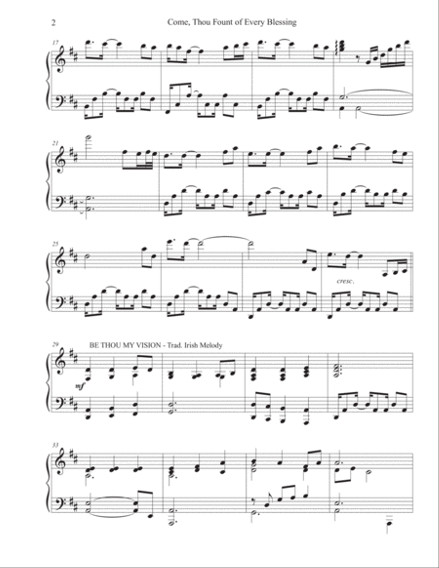 Come, Thou Fount of Every Blessing (Solo Piano) Piano Solo scores gallery preview page 2