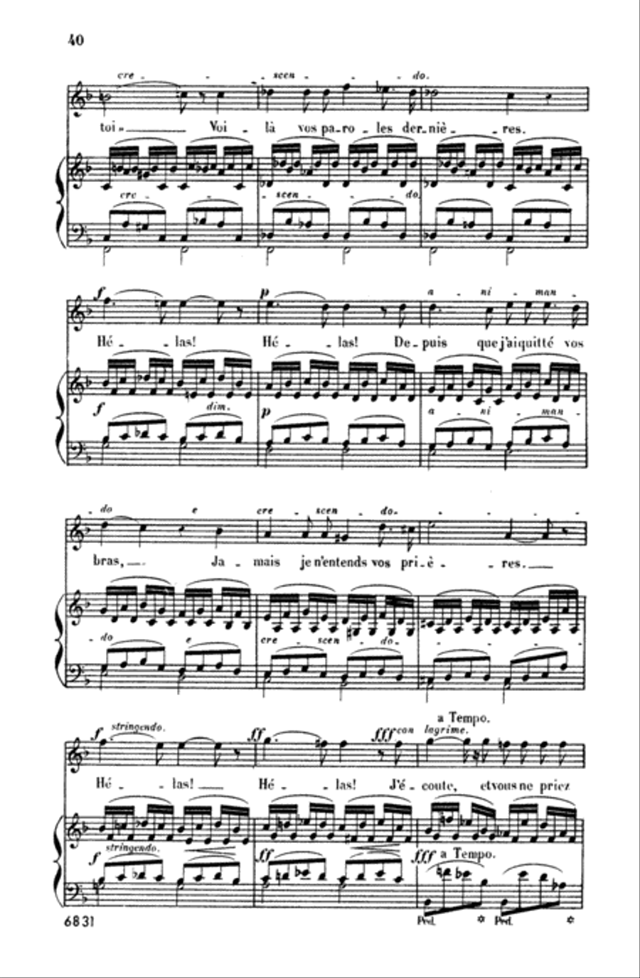 Bizet: Twenty Melodies-- Soprano or Tenor (French) Voice scores gallery preview page 2