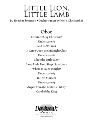 Book cover for Little Lion, Little Lamb - Oboe