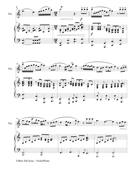 I MUST TELL JESUS (Violin/Piano and Violin Part) image number null