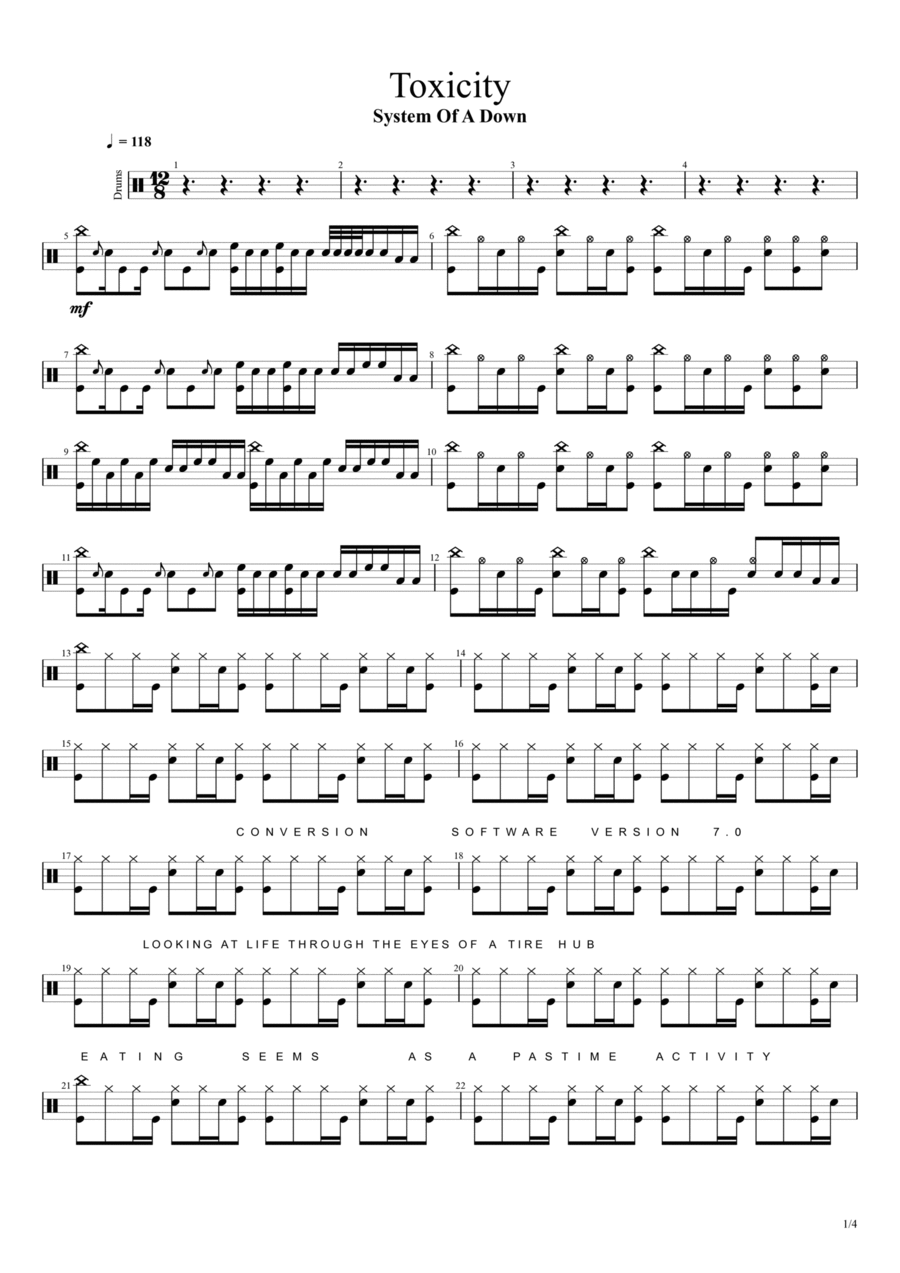 System of a down toxicity drum tab clearance