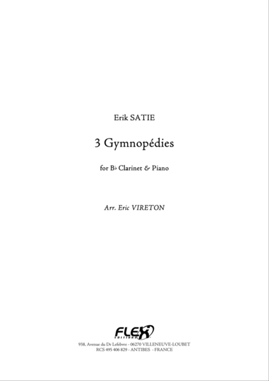 3 Gymnopedies B-Flat Clarinet scores gallery preview page 1