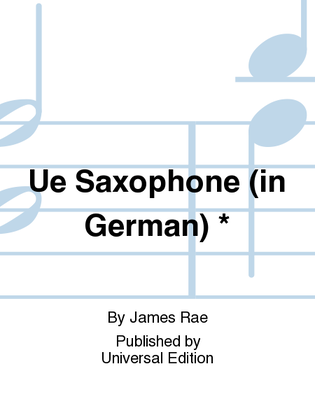 Book cover for Ue Saxophone (In German) *
