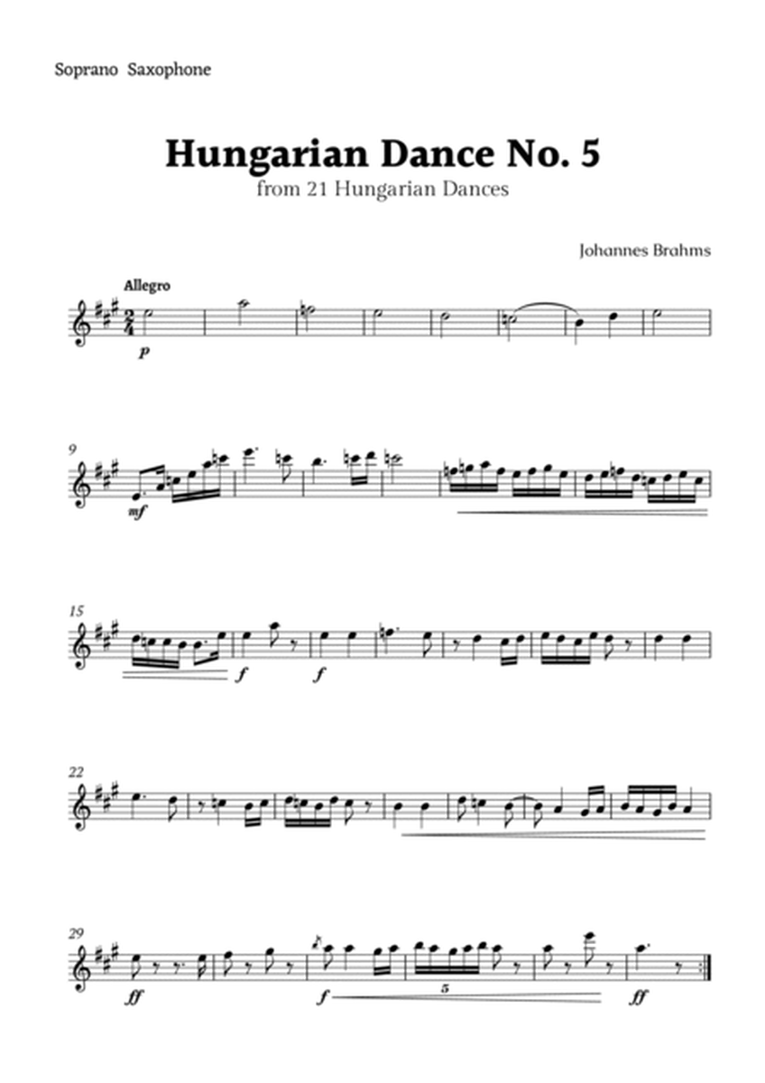 Hungarian Dance No. 5 by Brahms for Sax Ensemble Quartet and Piano image number null