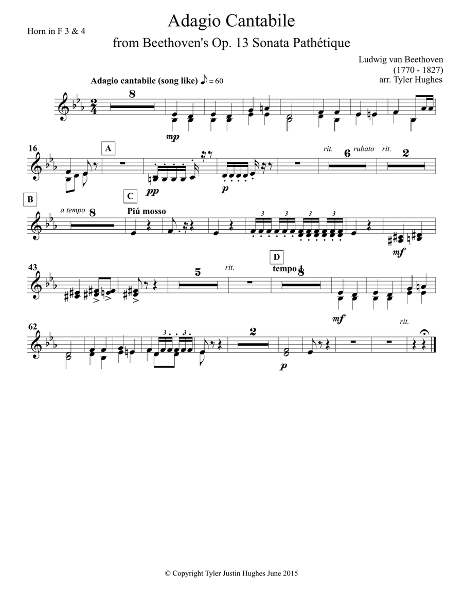 Adagio Cantabile for Orchestra from Beethoven Sonata Pathétique Parts Chamber Orchestra scores gallery preview page 6